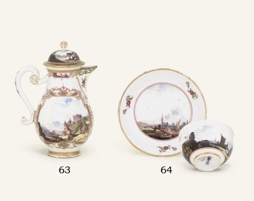A MEISSEN TEABOWL AND SAUCER