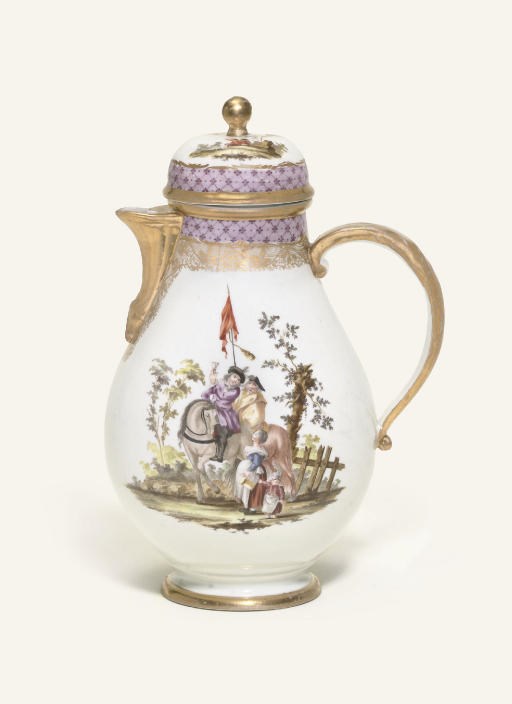 A KLOSTER VEILSDORF BALUSTER COFFEE-POT AND COVER