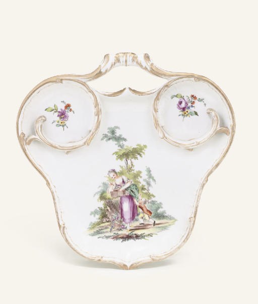 A GOTHA TREFOIL-SHAPED TETE-A-TETE TRAY