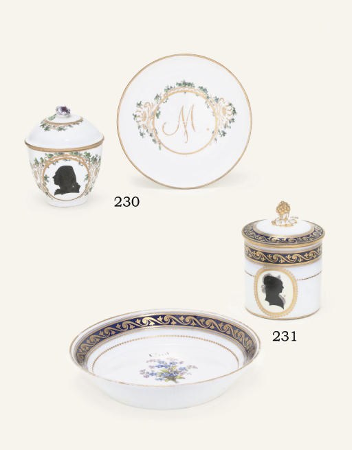 A FULDA SILHOUETTE CHOCOLATE CUP, COVER AND STAND