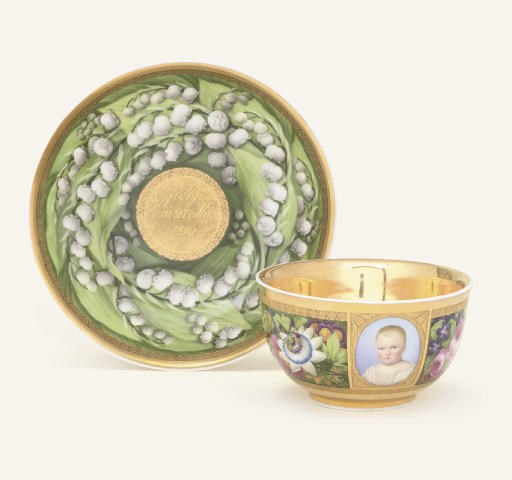 A BERLIN GOLD-GROUND DATED ROYAL PORTRAIT CUP AND SAUCER