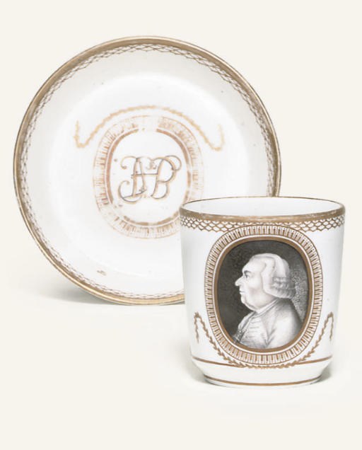 A FULDA PORTRAIT COFFEE-CUP AND SAUCER