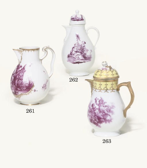 A FRANKENTHAL BALUSTER COFFEE-POT