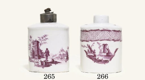 A LIMBACH SILVER-MOUNTED TEACADDY AND A METAL COVER