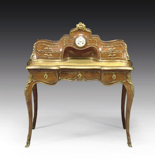 A FRENCH ORMOLU-MOUNTED TULIPWOOD BONHEUR DU JOUR