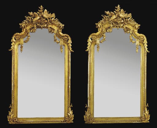 A PAIR OF FRENCH GILTWOOD MIRRORS