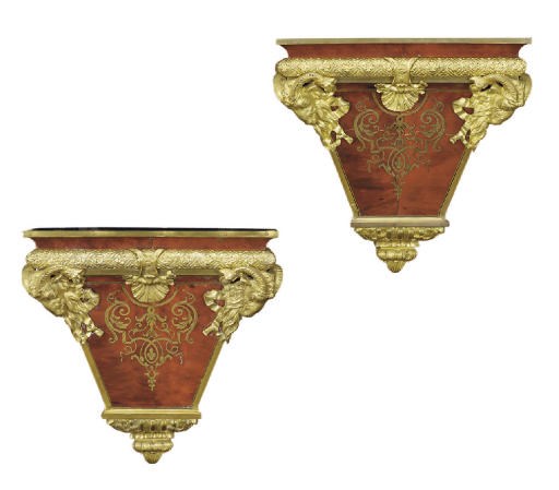 A FRENCH ORMOLU-MOUNTED CUT-BRASS AND TORTOISESHELL-INLAID 'BOULLE' PEDESTAL**