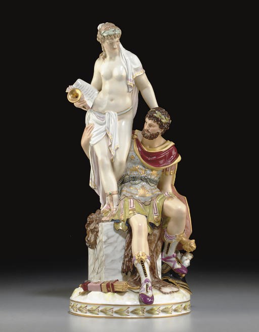 A BERLIN (K.P.M.) FIGURE GROUP, 'GESCHICHTE & MARS'