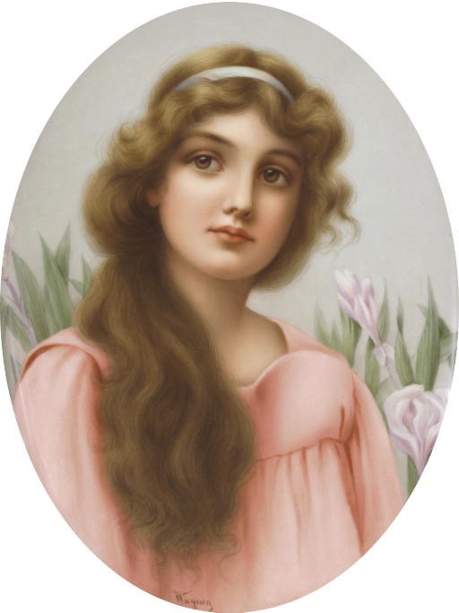 A BERLIN (K.P.M.) OVAL PLAQUE OF IRIS