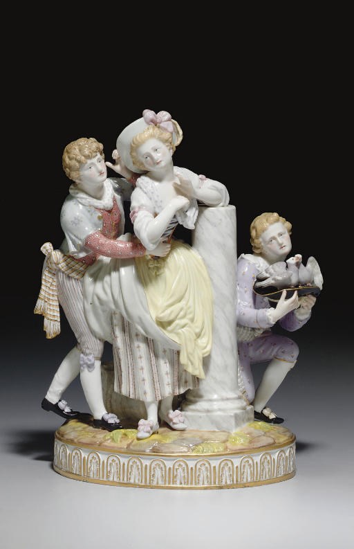 A MEISSEN FIGURE GROUP, 'THE NOBLE DECISION'