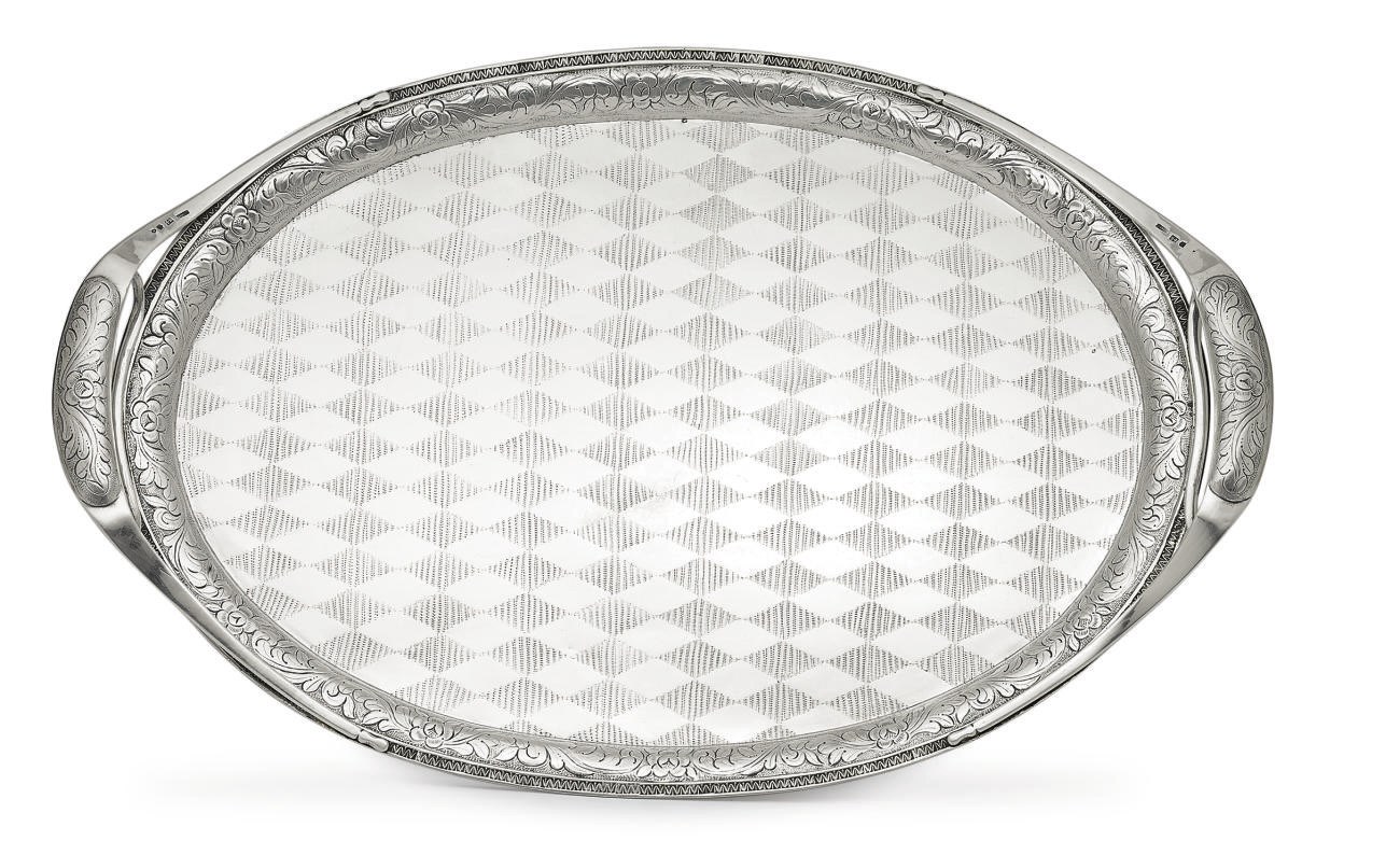 A Silver Two-Handled Tray