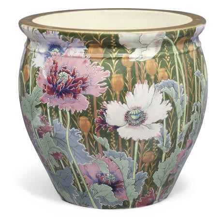 A FRENCH GLAZED POTTERY JARDINIERE