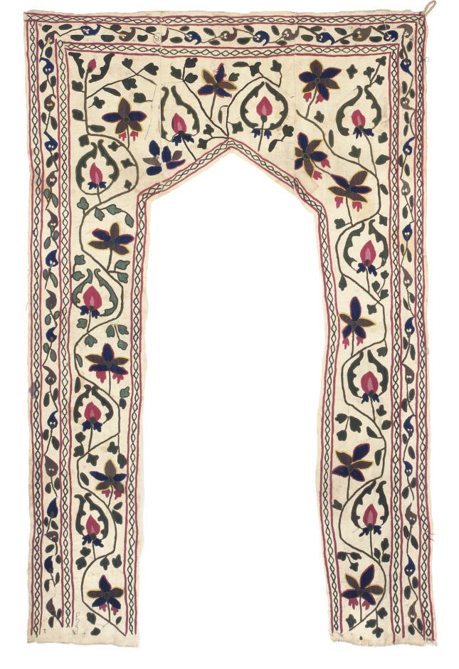 TWO PRAYER ARCH SUSANIS, UZBEKISTAN, LATE 19TH, EARLY 2OTH CENTURY