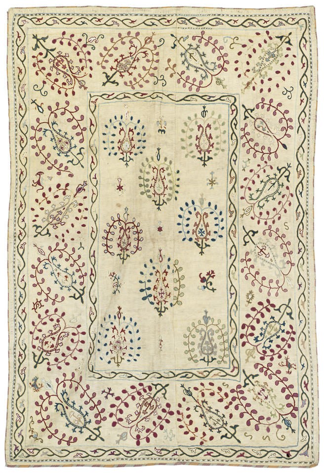 AN UZBEK SUSANI, POSSIBLY LAKAI/SHAKHRISABZ AREA