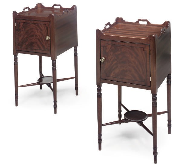A pair of Mahogany bedside cupboards