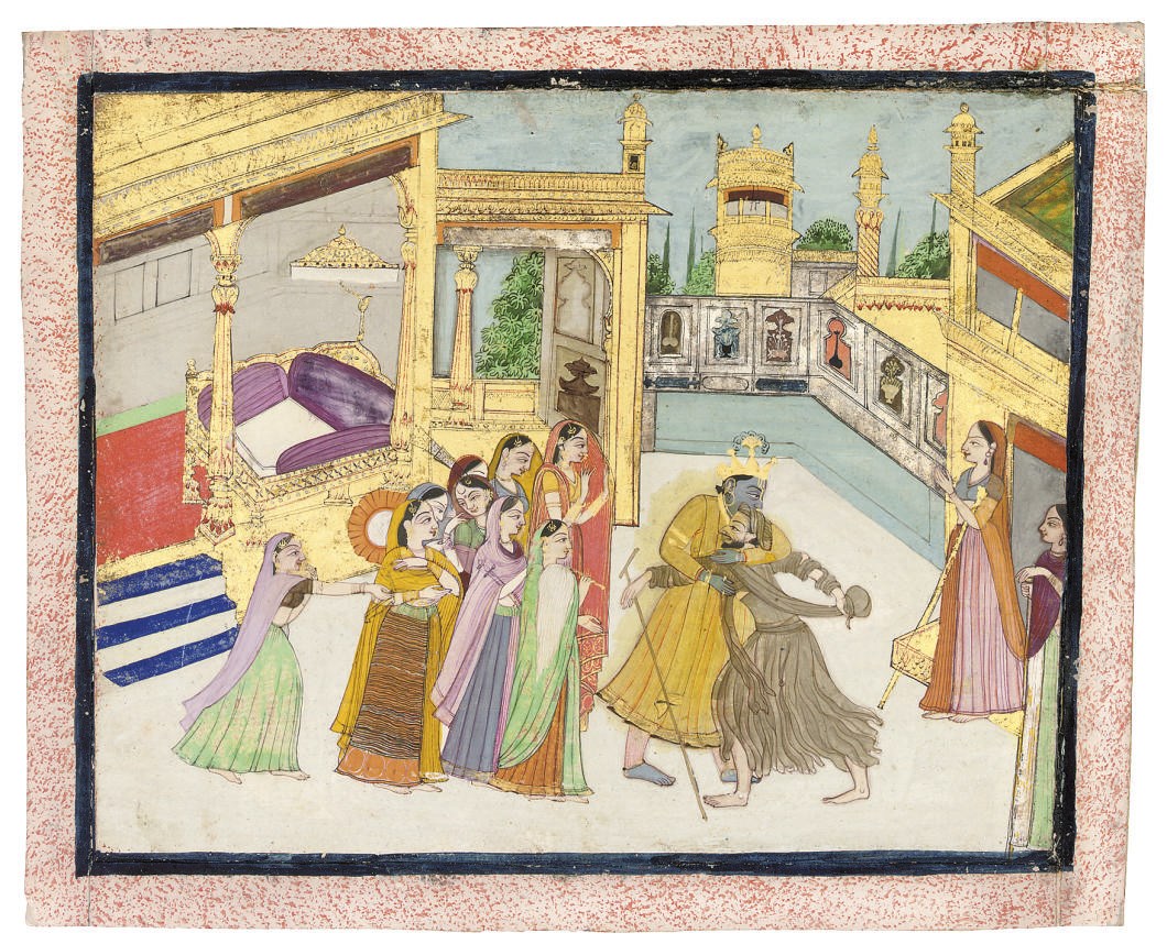 KRISHNA AND A BEGGAR, KANGRA, CIRCA 1800