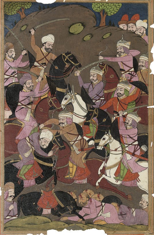 A BATTLE SCENE, INDIA, 19TH CENTURY