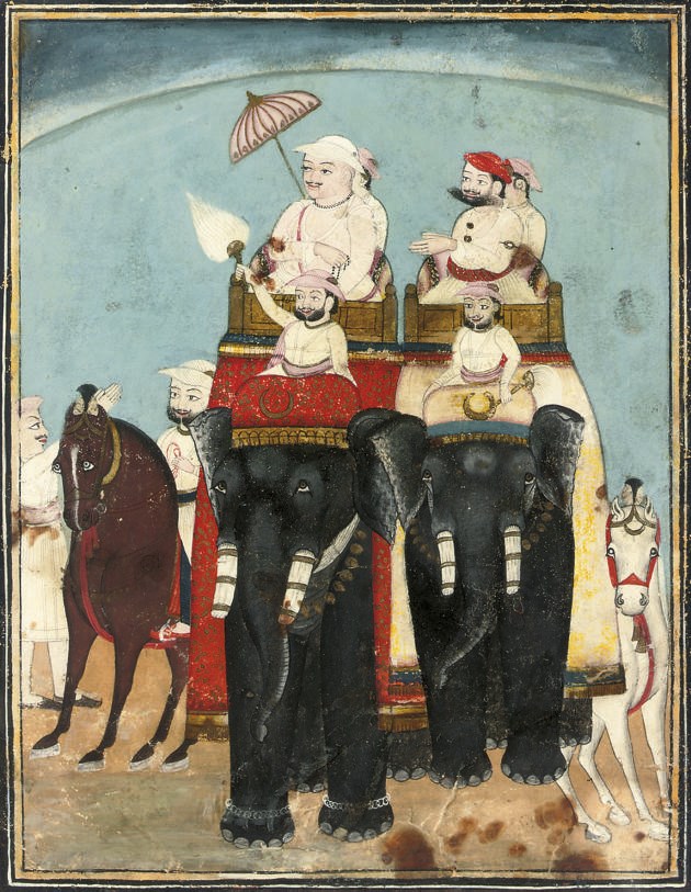 AN ELEPHANT PROCESSION, KOTAH, RAJASTHAN, 1770