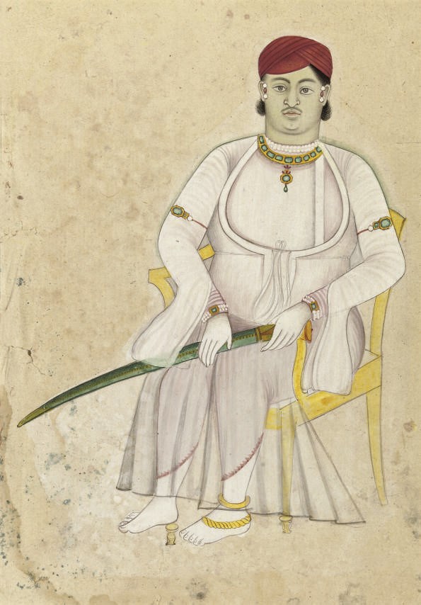 TWO PORTRAITS OF NOBLEMEN, JODHPUR, EARLY 19TH CENTURY