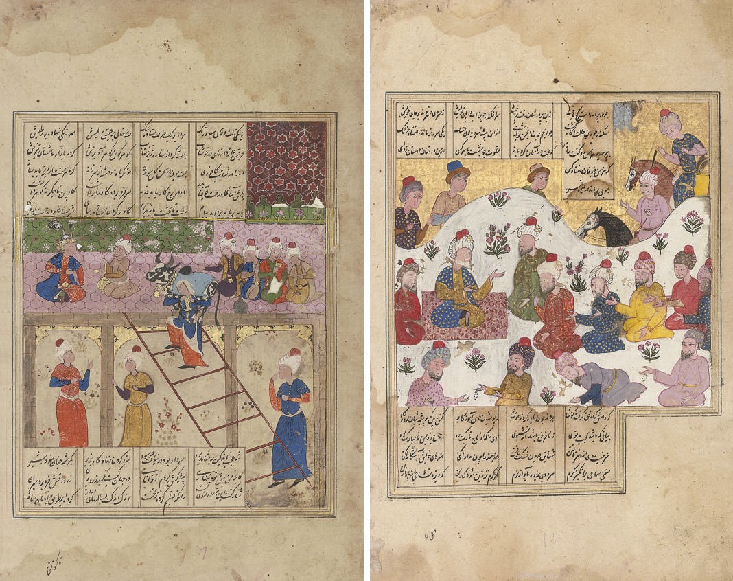 FOURTEEN ILLUSTRATIONS FROM A DISPERSED MANUSCRIPT OF NIZAMI'S KHAMSAi COPIED BY MAHMUD BIN FAQIH, PROVINCIAL PERSIA, DATED 956AH (1549AD)