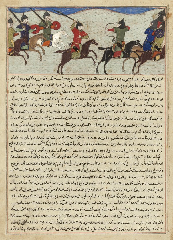 THE BATTLE BETWEEN BAKTURUN AND SIMJURI, TIMURID IRAN, CIRCA 1430