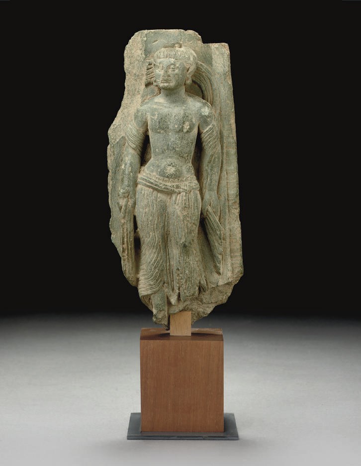 A GANDHARAN GREY SCHIST FIGURE, 3RD-4TH CENTURY