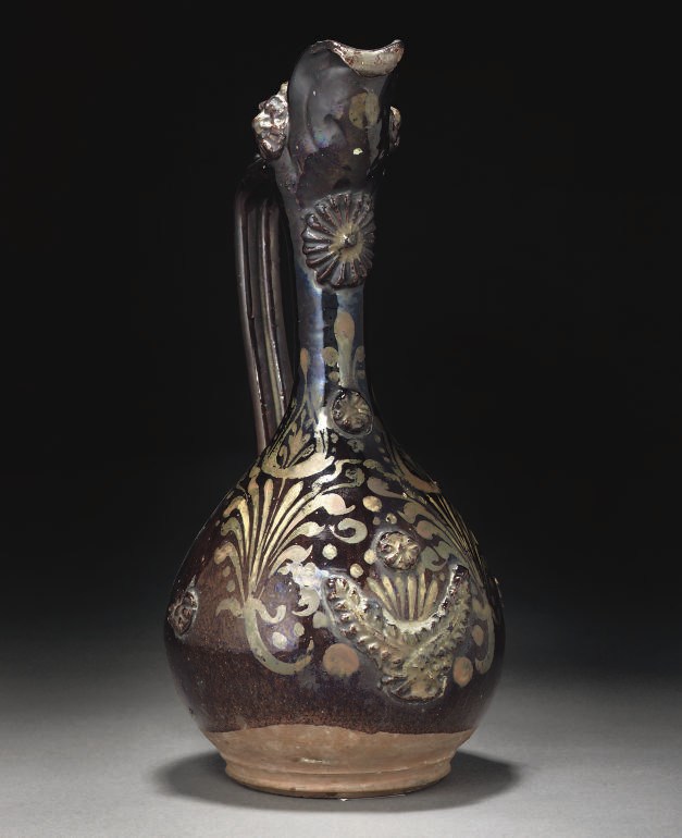 A CHANAKKALE POTTERY EWER, TURKEY, 19TH CENTURY