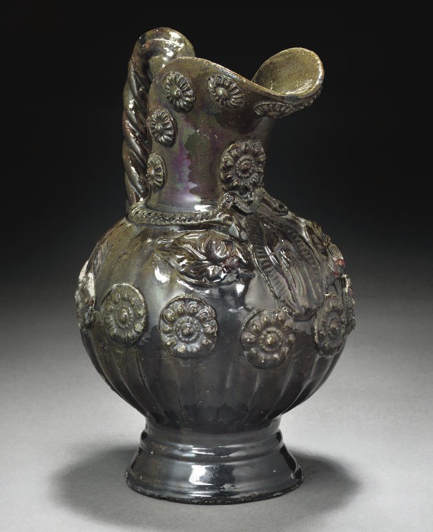 A CHANAKKALE POTTERY EWER, TURKEY, 19TH CENTURY