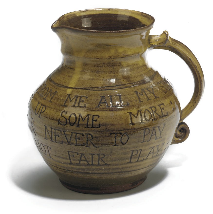 A MICHAEL CARDEW SLIPWARE POTTERY JUG