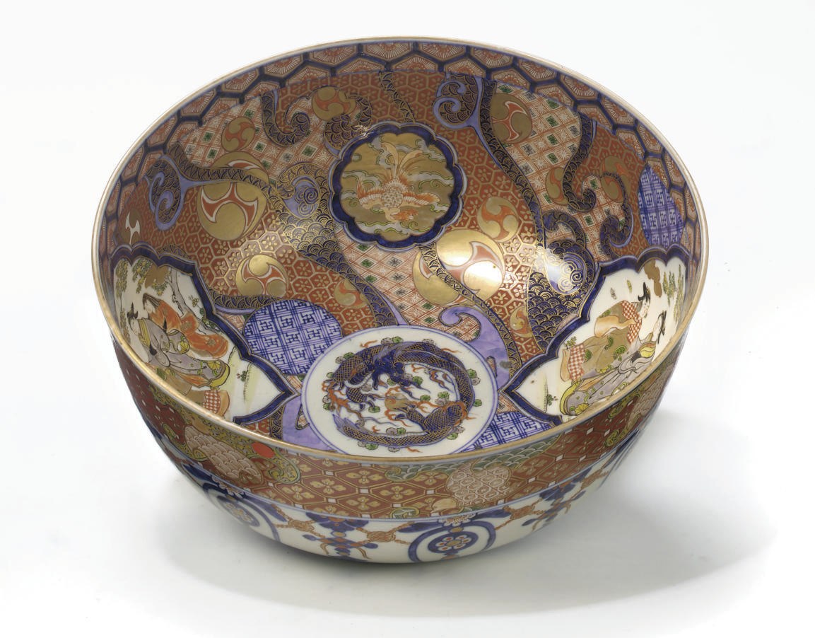 A large Japanese imari bowl