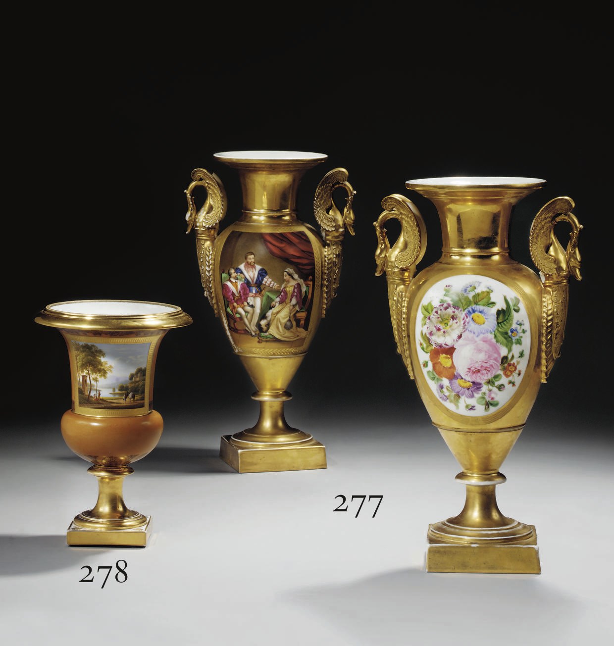 PAIRE DE VASES EN PORCELAINE DE PARIS DU XIXEME SIECLE