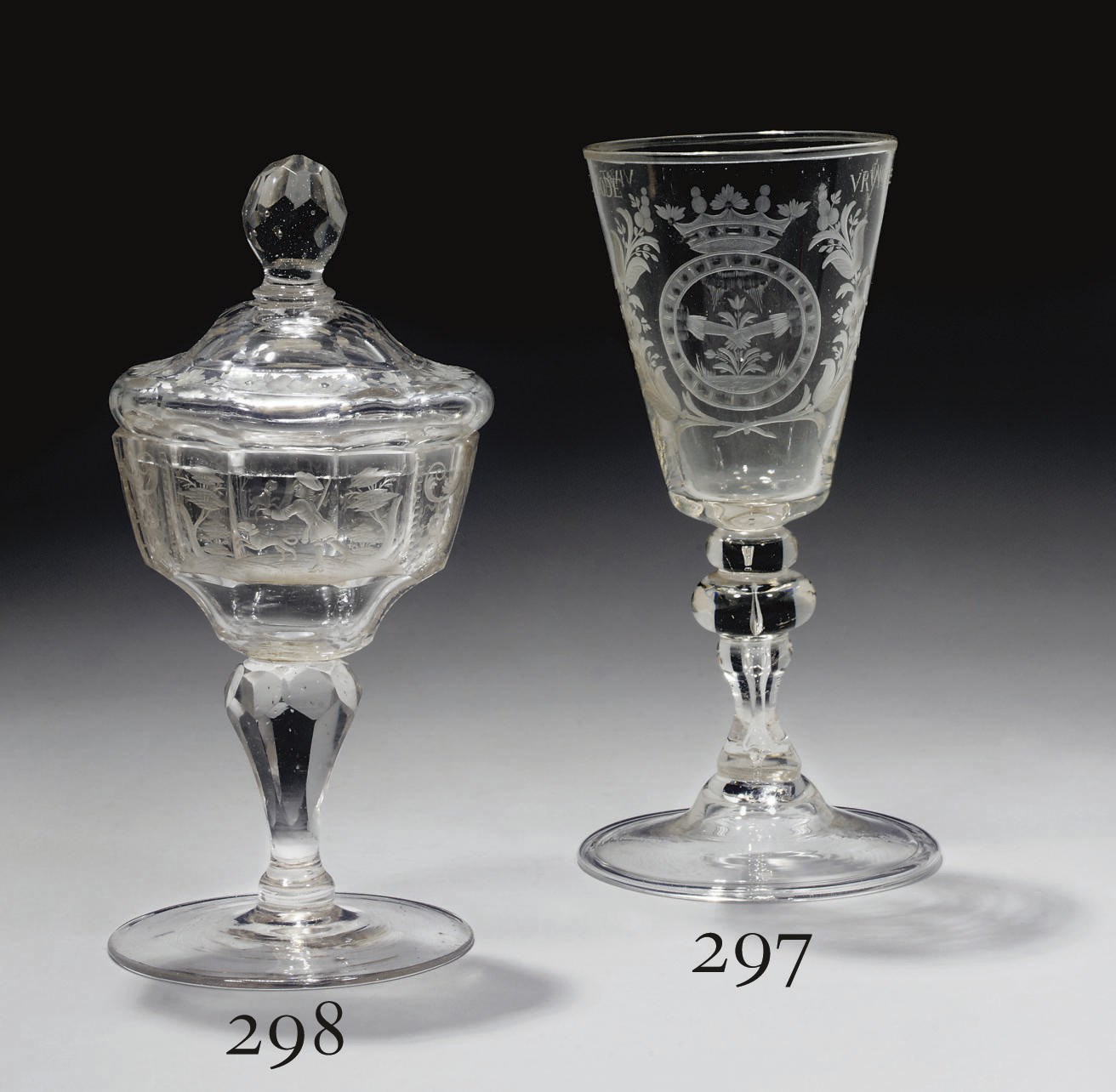 VERRE A PIED EN CRISTAL, ALLEMAGNE OU HOLLANDE
