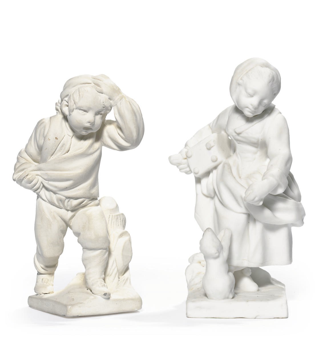 TWO SEVRES BISCUIT FIGURES OF CHILDREN