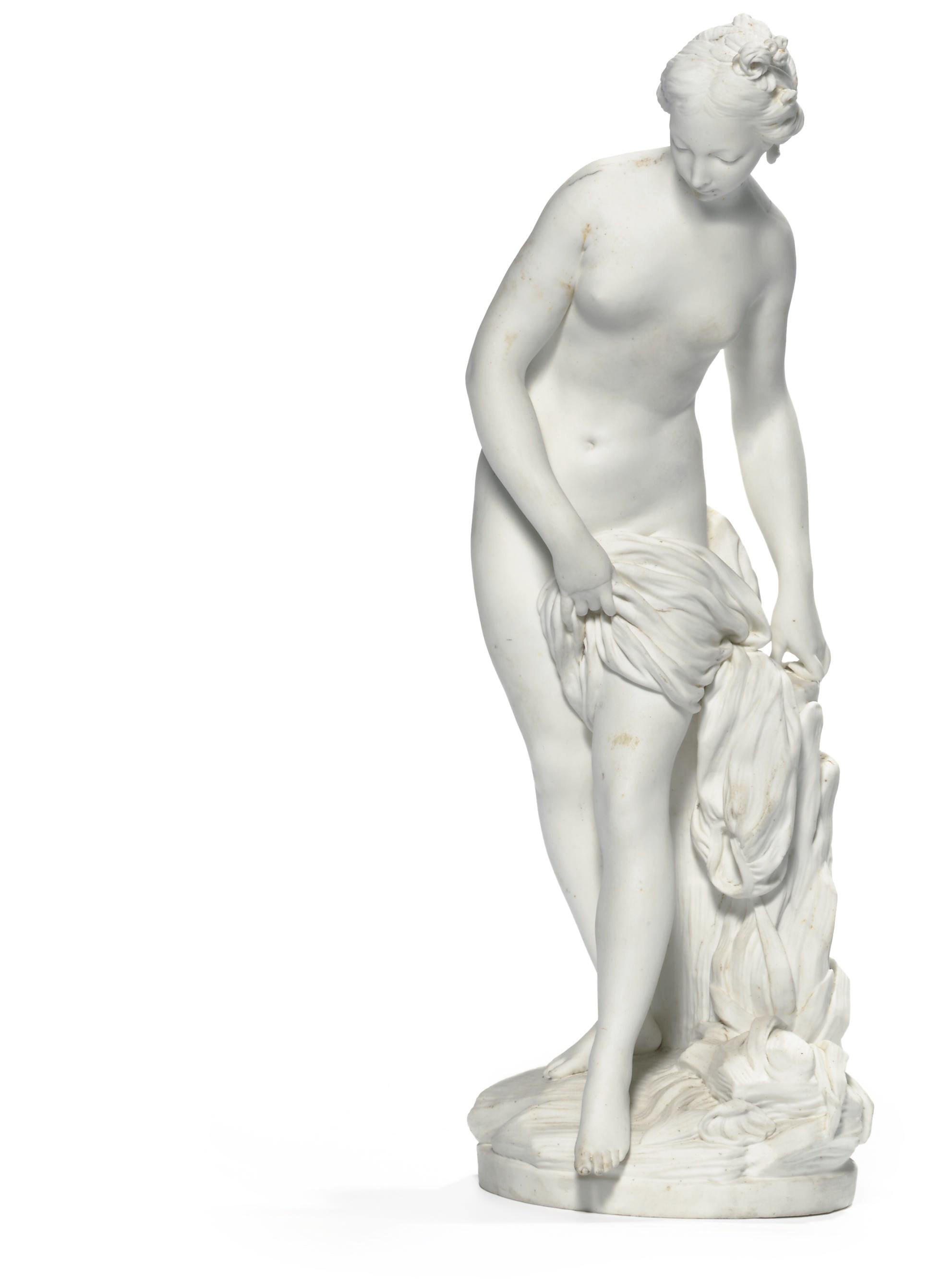 A SEVRES BISCUIT FIGURE OF 'LA BAIGNEUSE FALCONET'