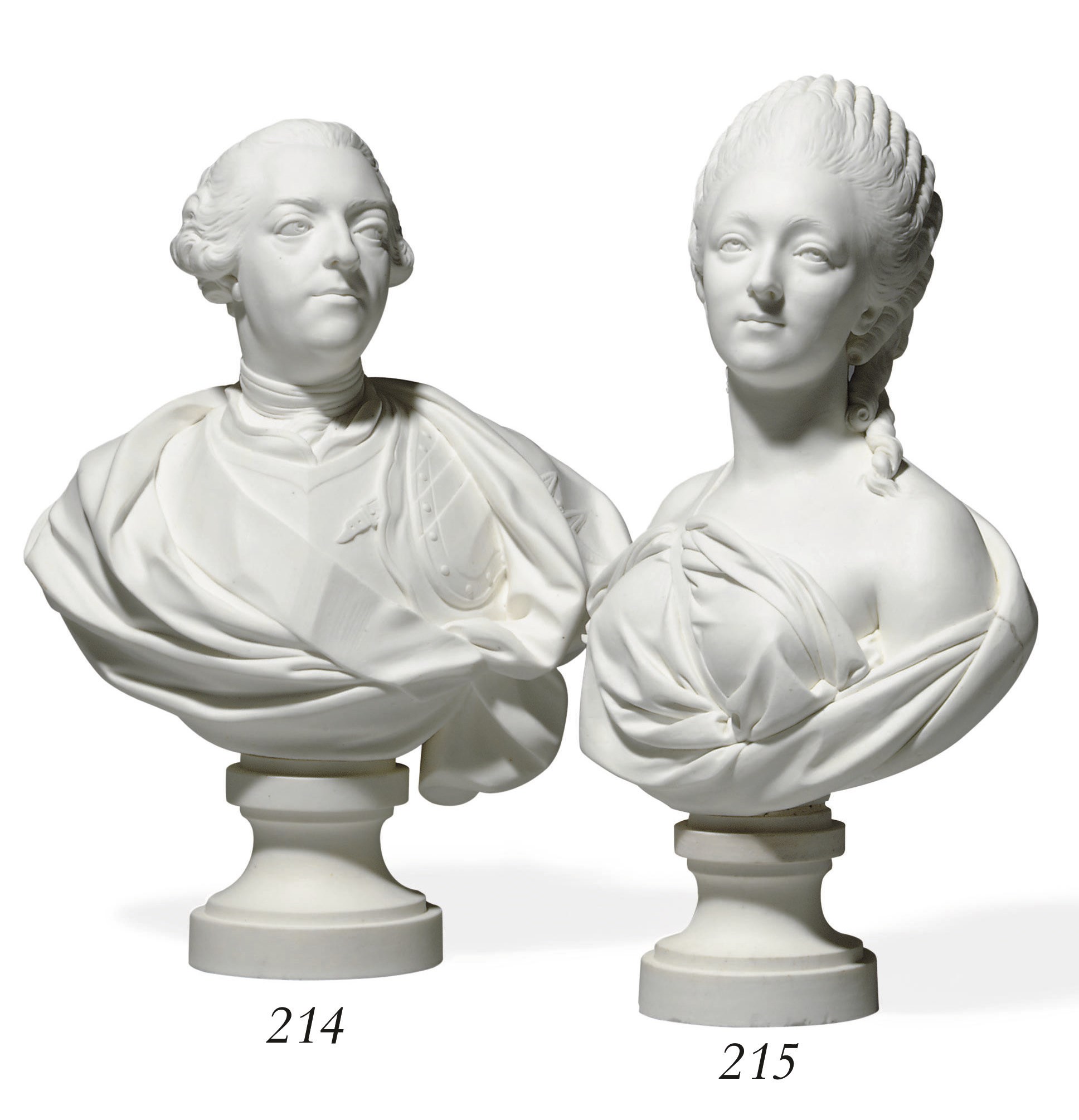 A SEVRES (SOFT-PASTE) BISCUIT PORTRAIT BUST OF THE COMTESSE DU BARRY