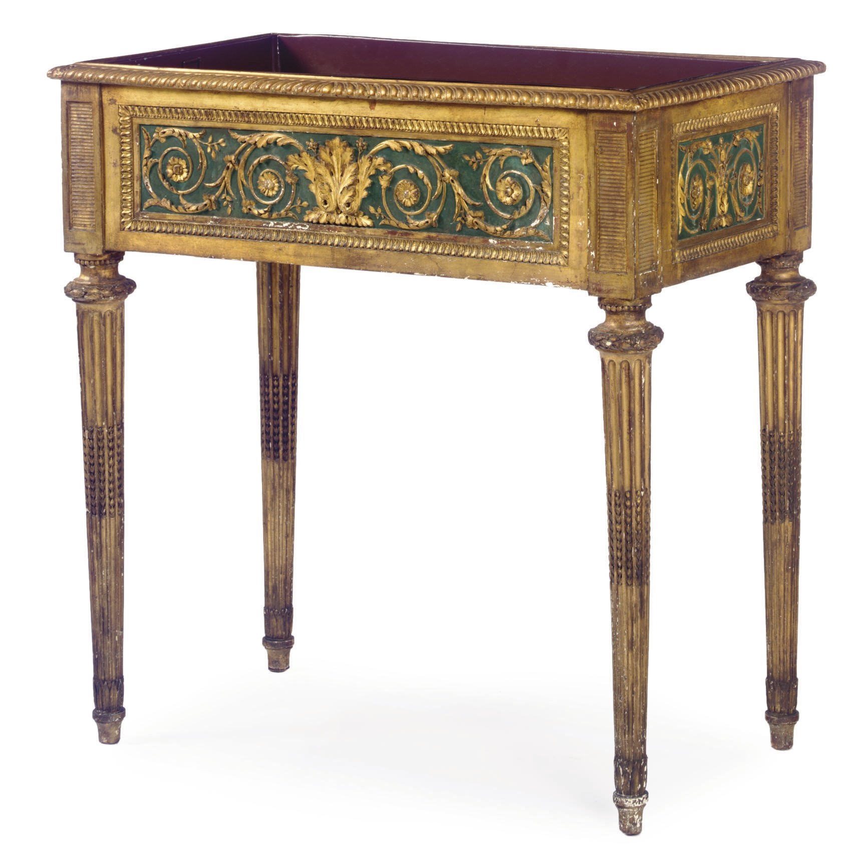 A NORTH ITALIAN BLUE-PAINTED AND PARCEL-GILT JARDINIERE