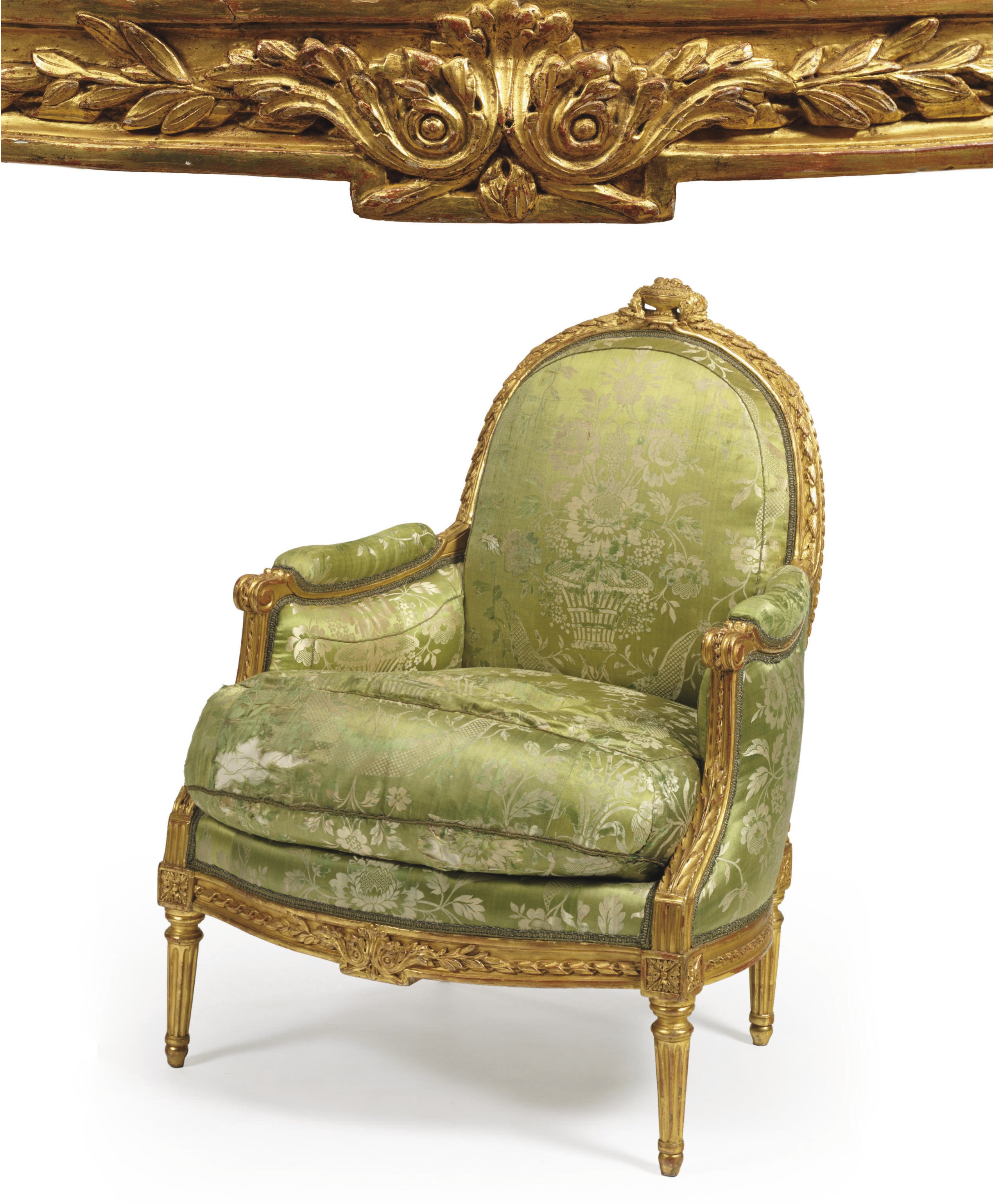 A LOUIS XVI GILTWOOD BERGERE