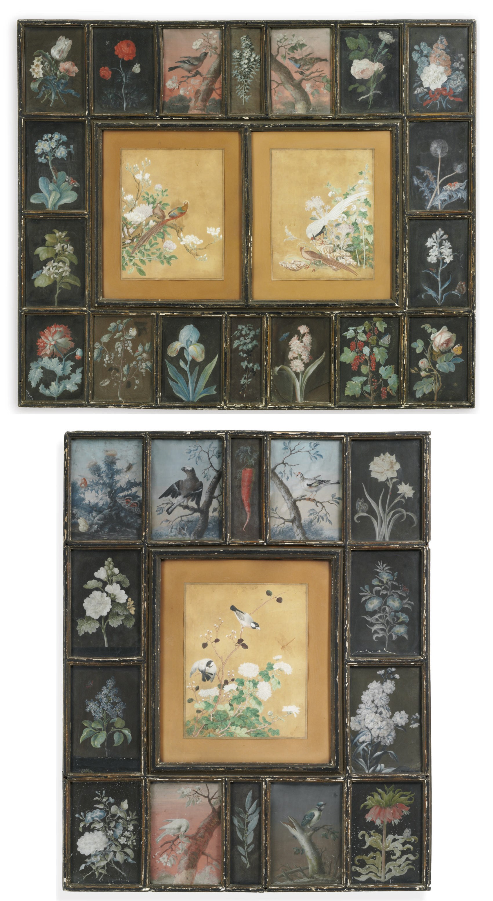 TWO GROUPS OF FRAMED WATERCOLORS