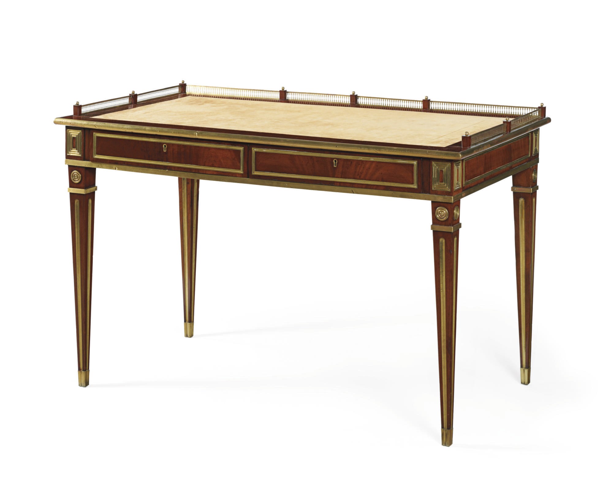 A RUSSIAN BRASS-MOUNTED MAHOGANY DESK