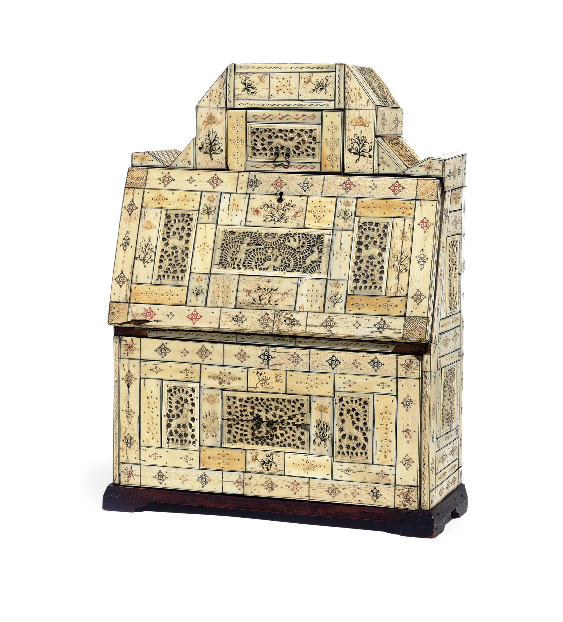 A RUSSIAN CARVED BONE TABLE BUREAU**