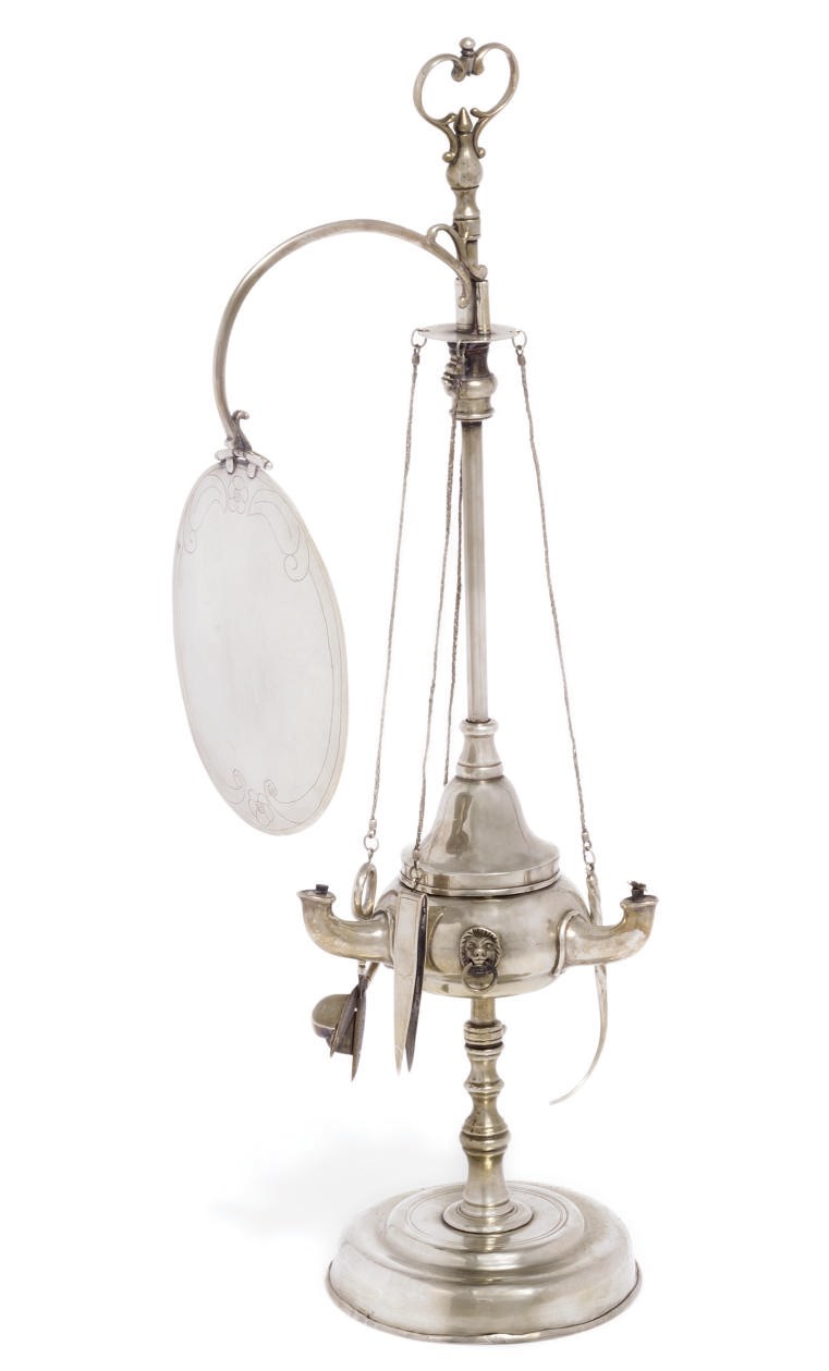 AN ITALIAN SILVER LAMPADA