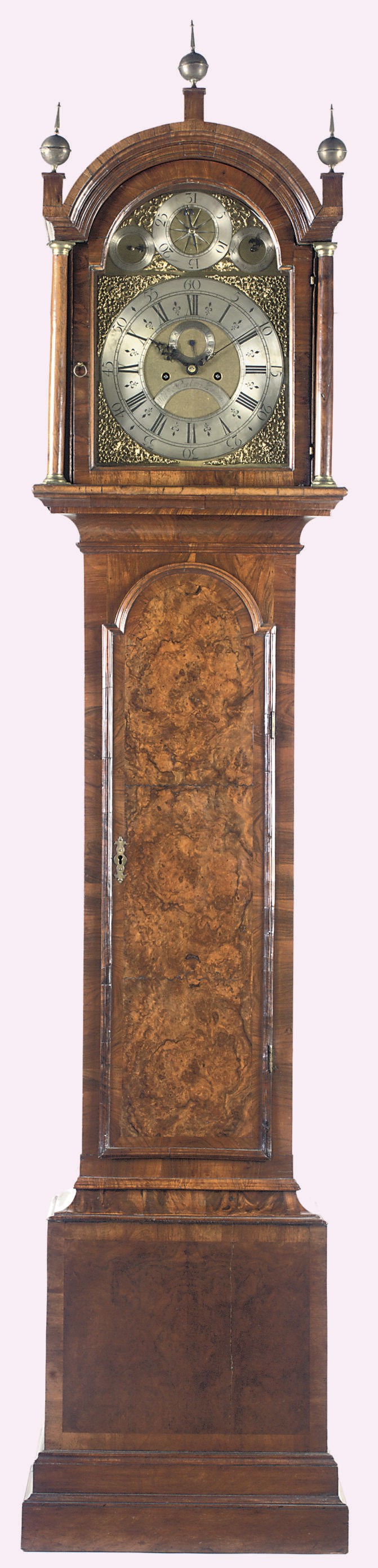 A George I walnut striking eight day calendrical longcase clock
