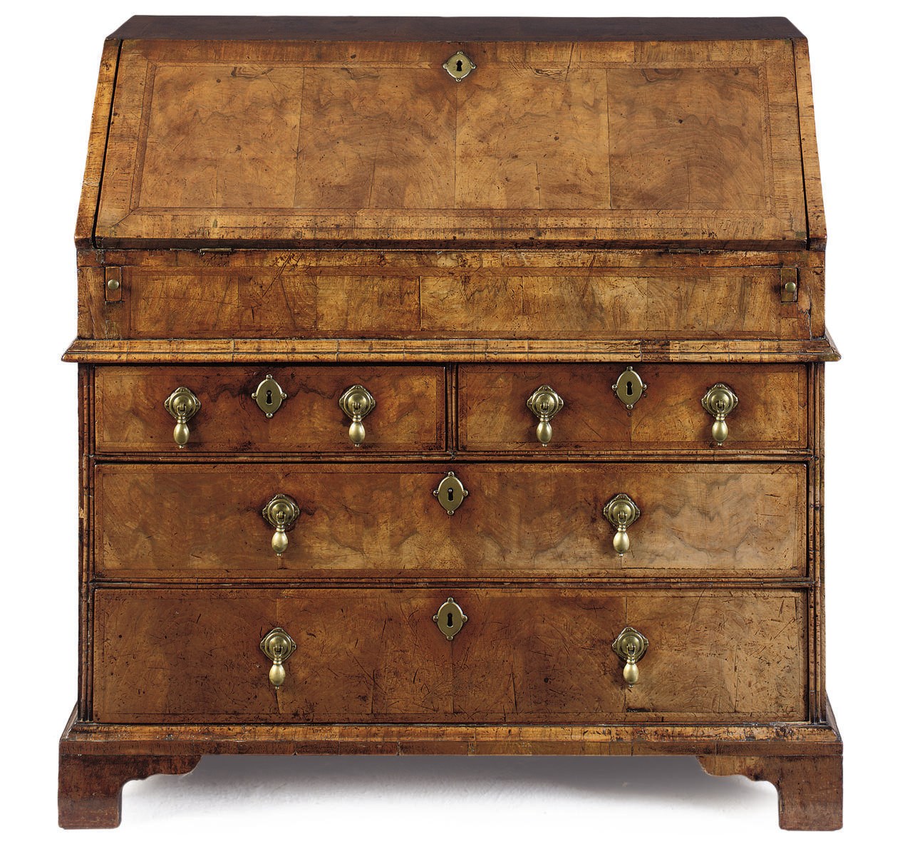 A GEORGE I WALNUT BUREAU