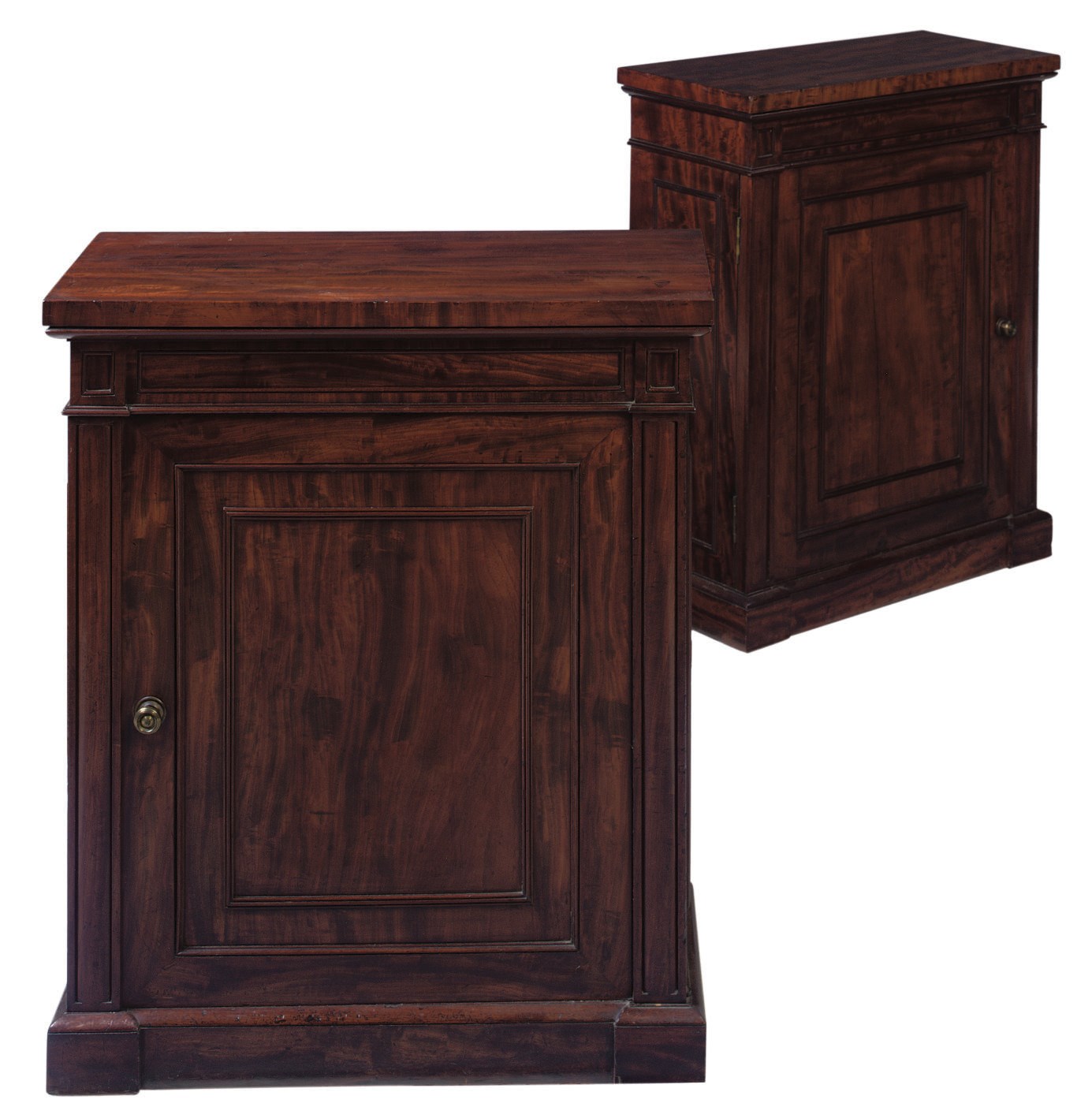 A PAIR OF MAHOGANY SIDE CABINETS