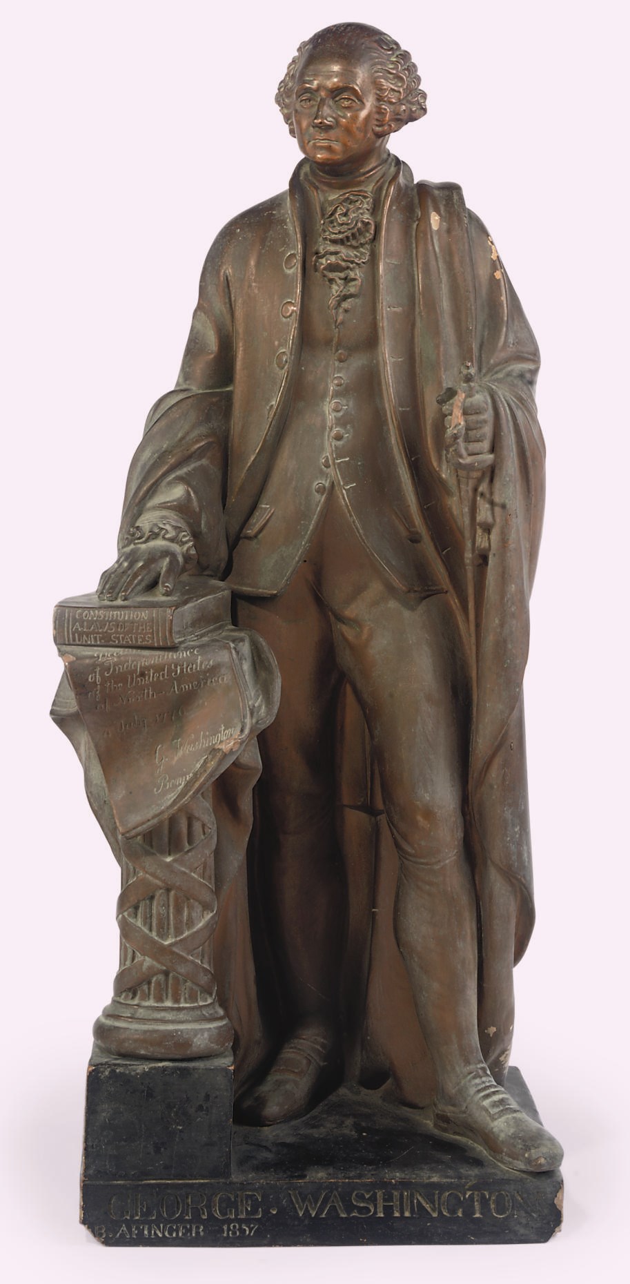 A PAINTED TERRACOTTA FIGURE OF GEORGE WASHINGTON