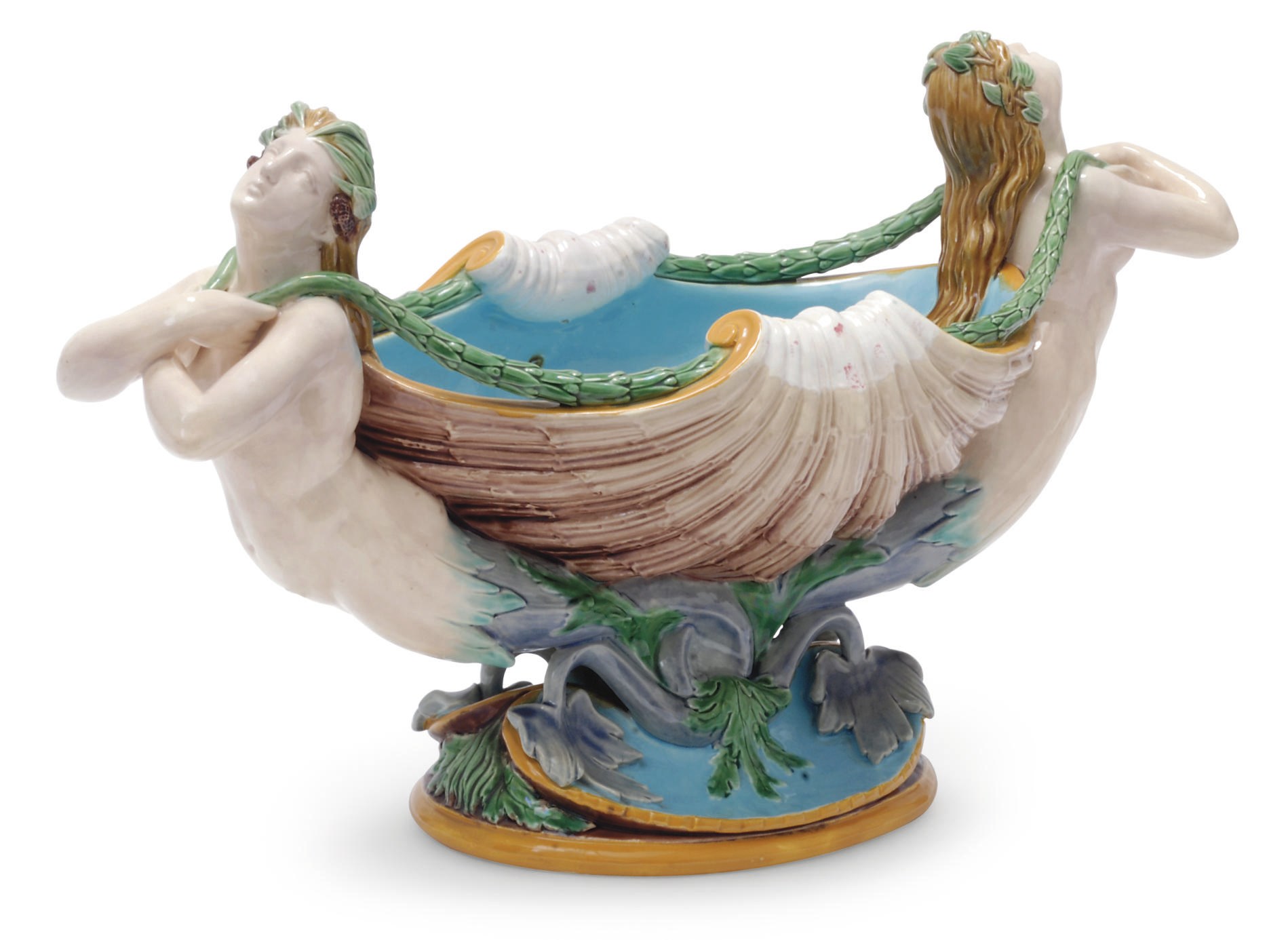 A MINTON MAJOLICA CENTREPIECE