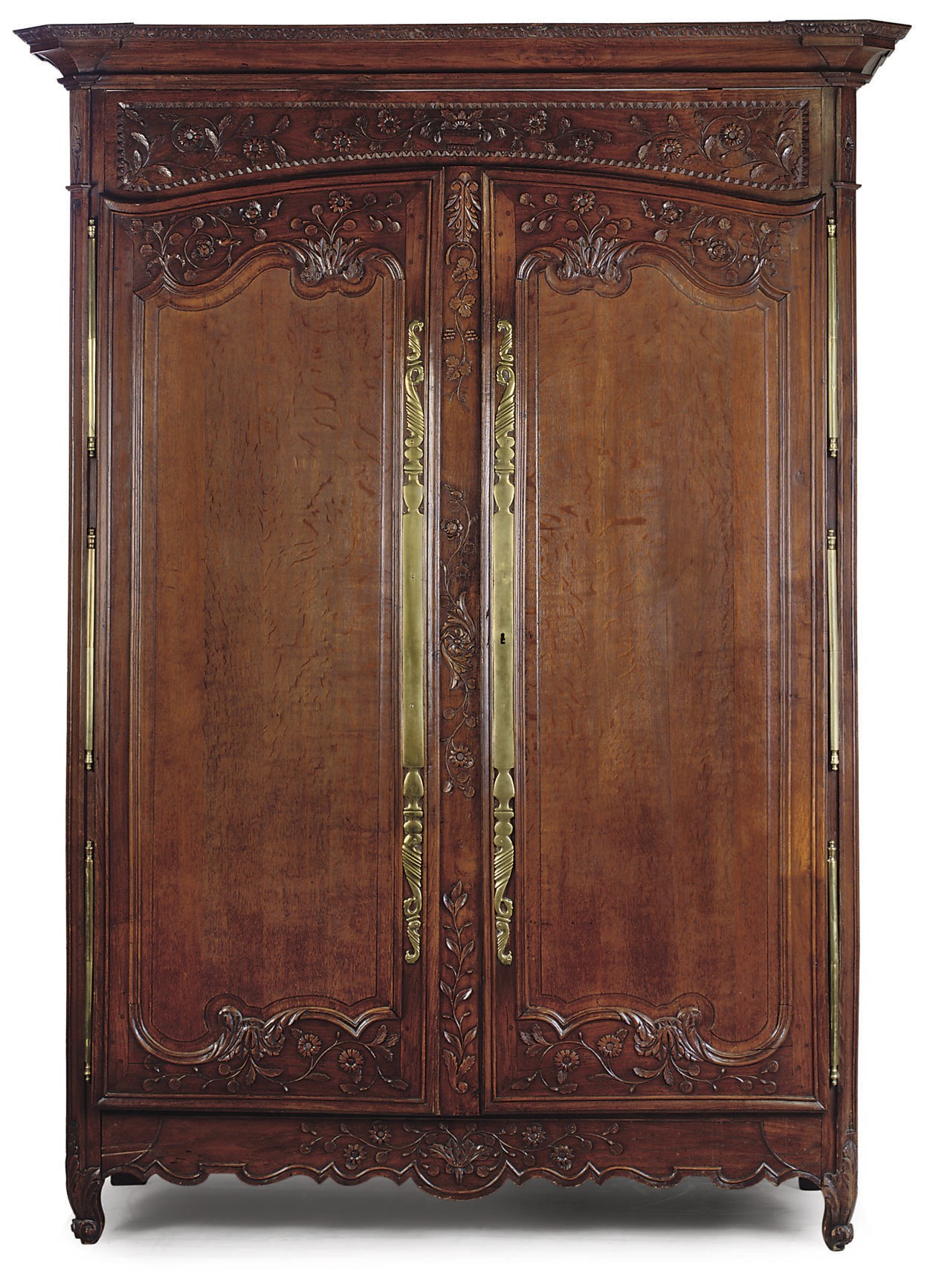 A FRENCH PROVINCIAL OAK ARMOIRE