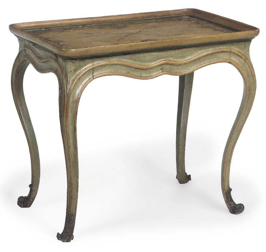 A NORTH EUROPEAN POLYCHROME DECORATED CENTRE TABLE
