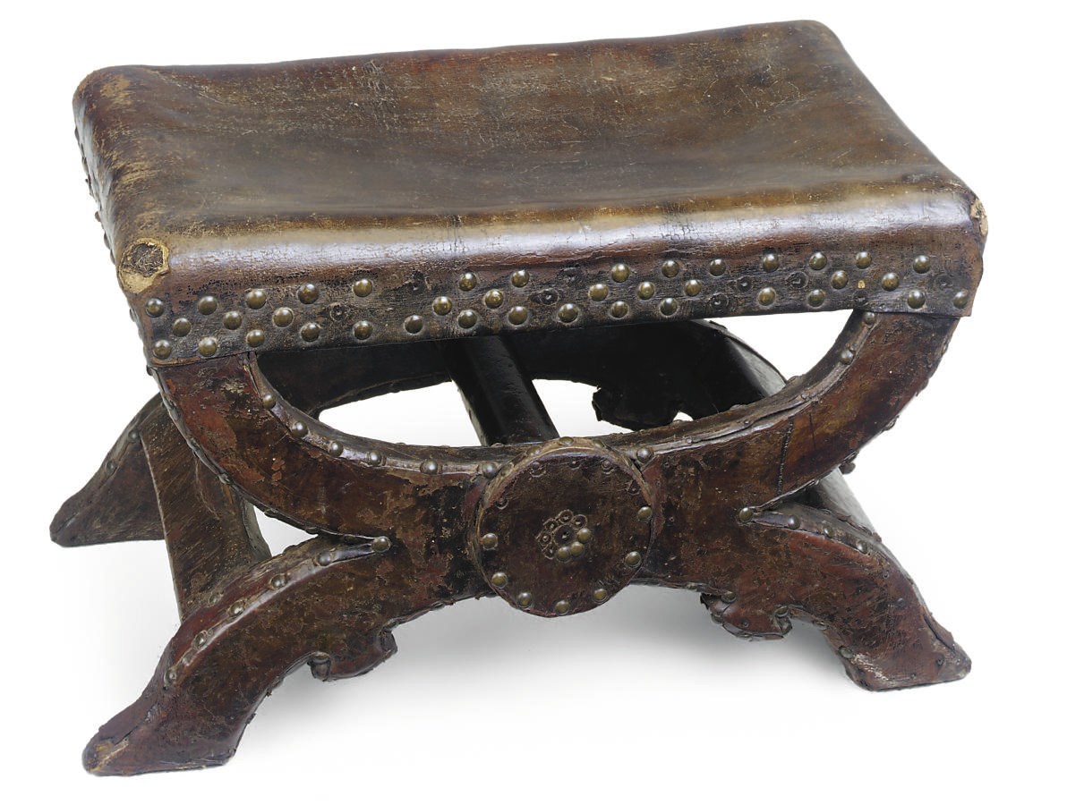 A NORTH EUROPEAN X-FRAME STOOL