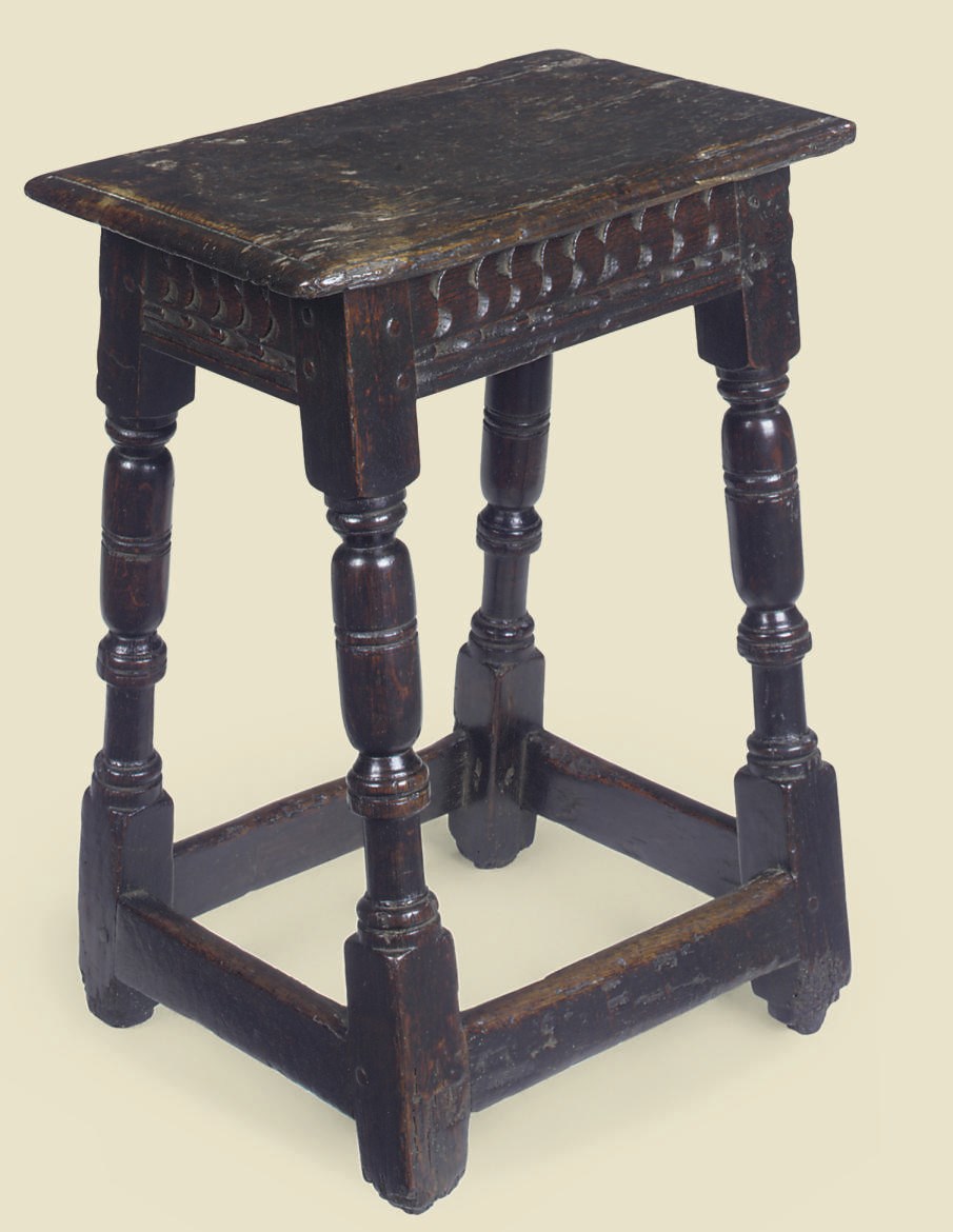 A SALISBURY OAK JOINED STOOL